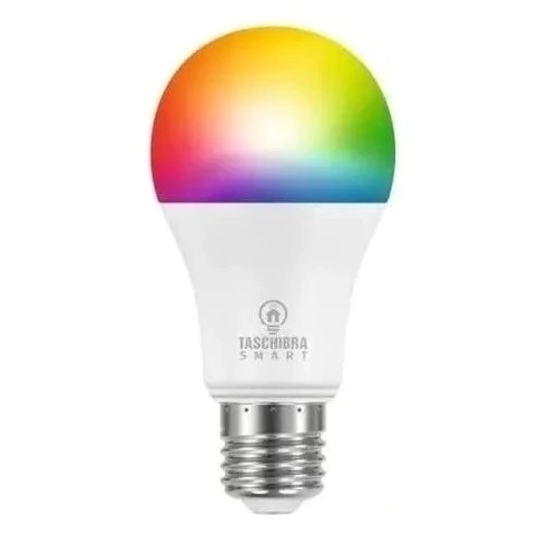 Lâmpada Taschibra Smart LED RGB com controle de cores e base E27.