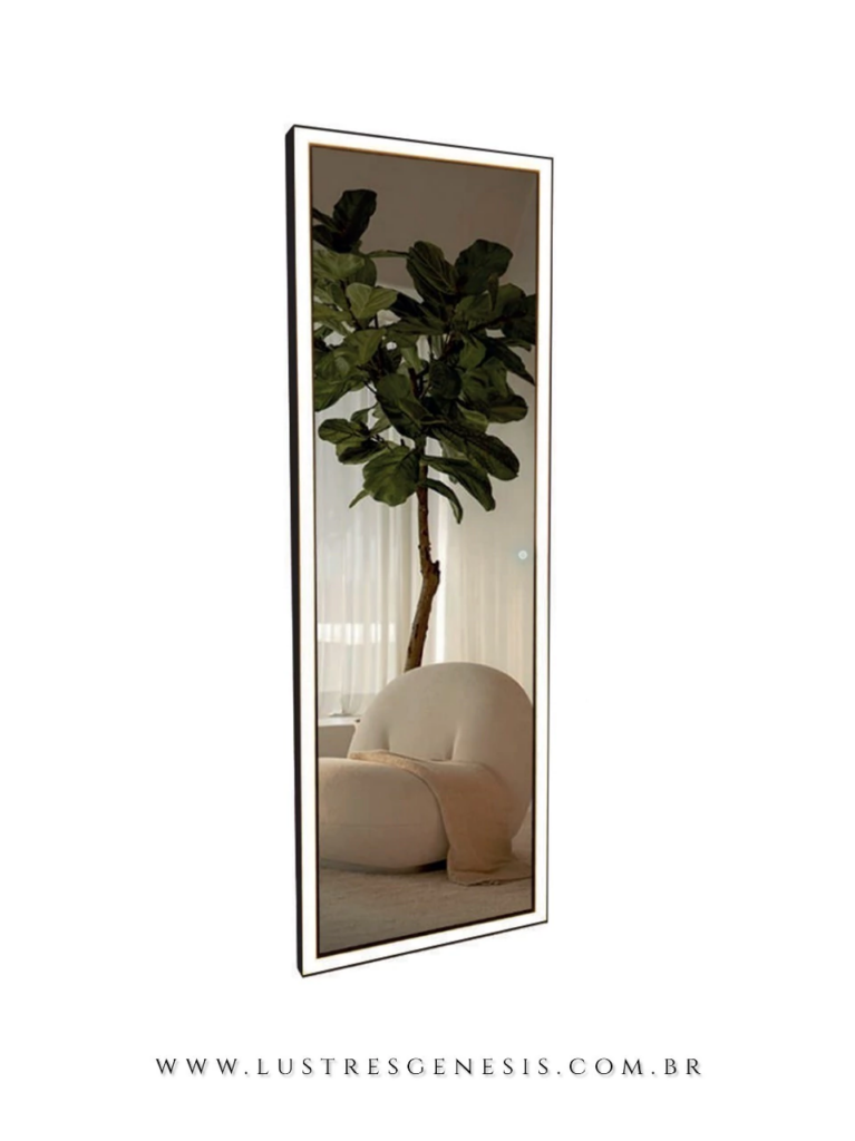Espelho com LED em formato retangular