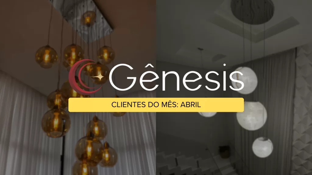 Montagem com lustres de vidro âmbar e globos brancos pendentes