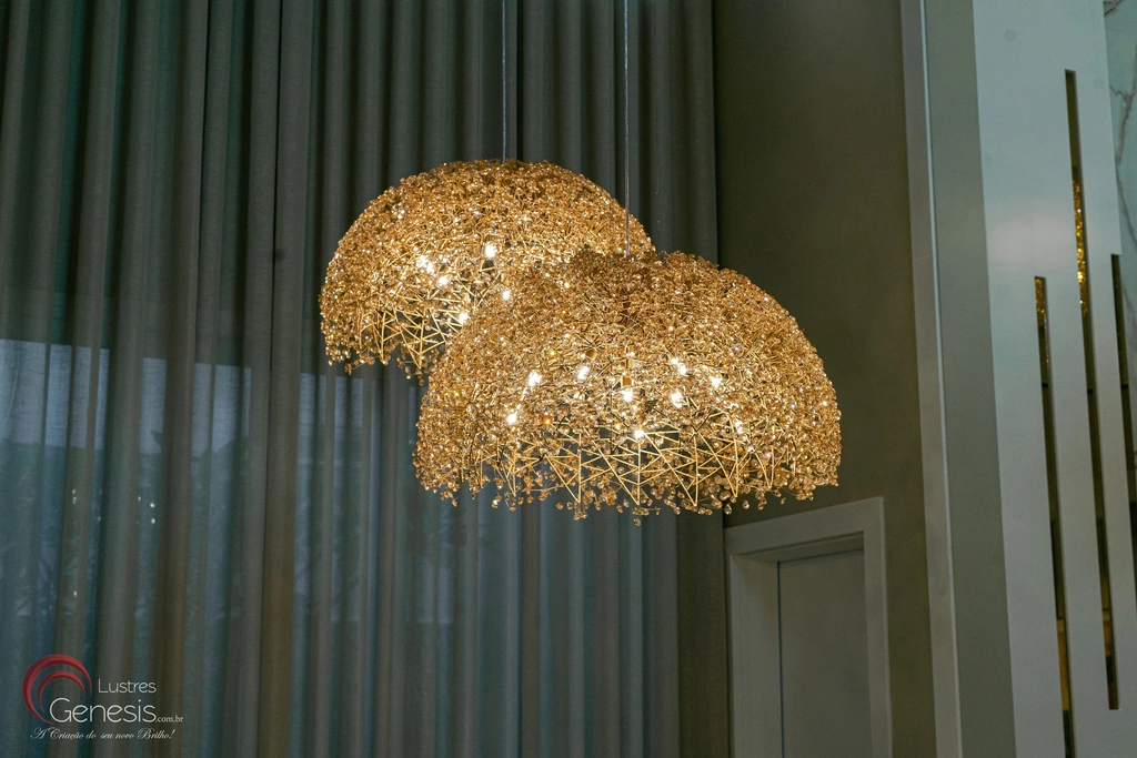 lustre pendente dente de leão meia esfera
