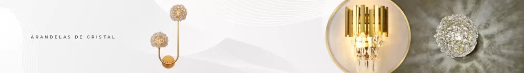 A melhor loja para comprar Arandelas: Clique para acessar a categoria na Lustres Gênesis Banner de categoria Arandela na loja da lustres gênesis