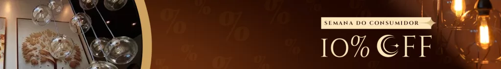Semana do consumidor: 10% de desconto nos lustres Sarvah e Dunáh transparentes na Lustres Gênesis.