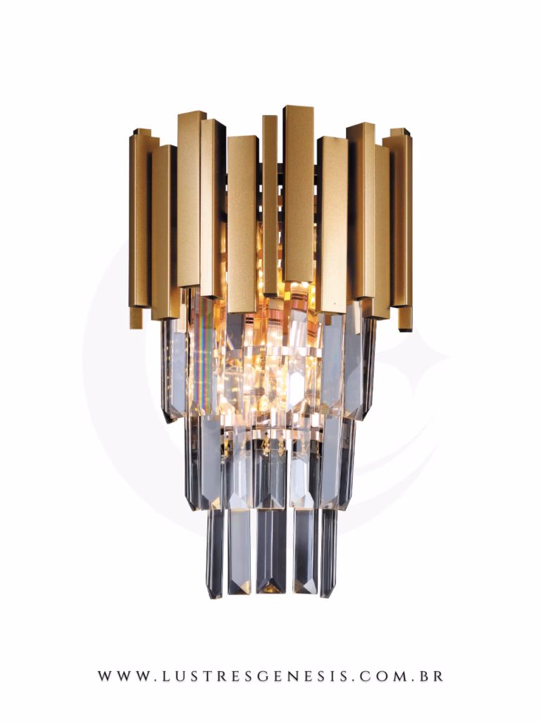 Luminária de parede Talum Ø26cm de cristal com design moderno e sofisticado, ideal para decoração de interiores.