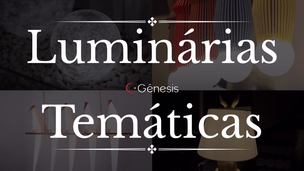 Luminárias temáticas lustres gênesis: 8 luminárias diferentes para você que busca sair do comum