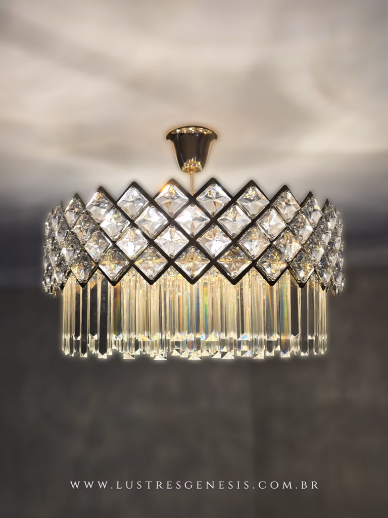 Lustre pendente de cristal moderno King Ø60cm da Sindora. Lustres Gênesis loja online de Lustres e Iluminação Decorativa